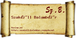 Szakáll Balambér névjegykártya
